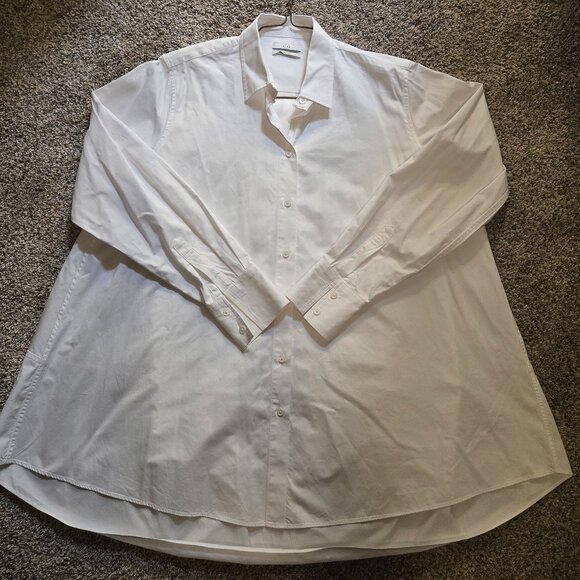 CO Essentials Cotton Poplin Oversized Shirt M White - Picture 4 of 8